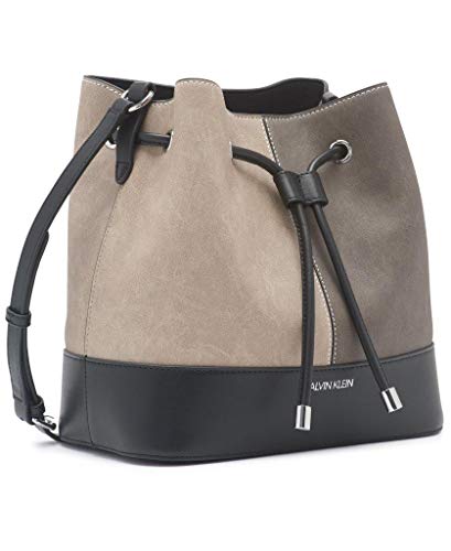 Calvin Klein womens Gabrianna Novelty Bucket Shoulder Bag, Grey Combo, One Size