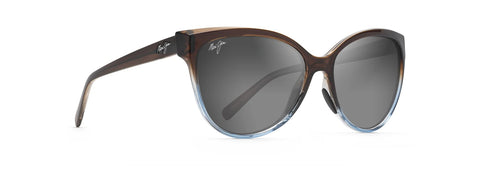 Maui Jim Women's 'Olu'Olu Polarized Cat Eye Sunglasses, Trans Dark Chocolate w/Blue/Neutral Grey, Medium Maui Jim