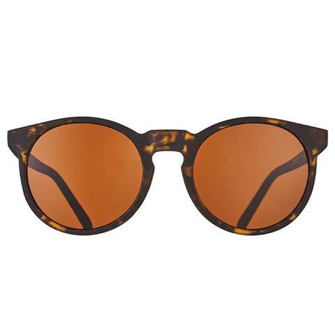 goodr Nine Dollar Pour Over Polarized Round Sunglasses for Men & Women, Small Sized (Circle G), Brown Translucent Frames with Brown Non-Reflective Lens, UV400 Protection, No Slip, No Bounce