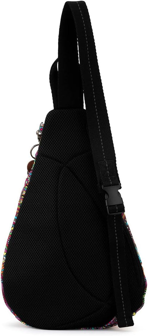 Sakroots Women's Go Sling Backpack in Nylon Eco Twill, Rainbow Wanderlust, One Size Sakroots