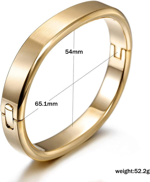14K Gold Cuff Bracelet Bangle For Men Boys Polished Finish Cuff Black White Bangle Stainless Steel Metal Bracelet with Simple Twisted Line Design Jewelry Gift for Boyfriend CIUNOFOR