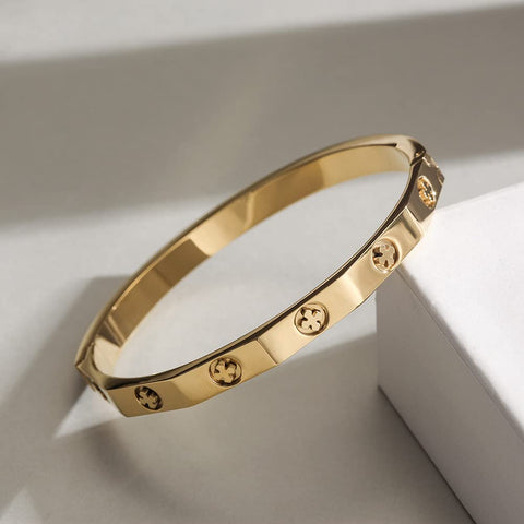 14K Gold filled Bangle with Floral Flower Bangle Gilded Floral Engraved Bracelet A Timeless Piece of Art Bangle for Women Girls CIUNOFOR