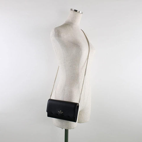 Kate Spade New York Gemma Wallet on a Chain Shoulder Bag (Black) Kate Spade New York