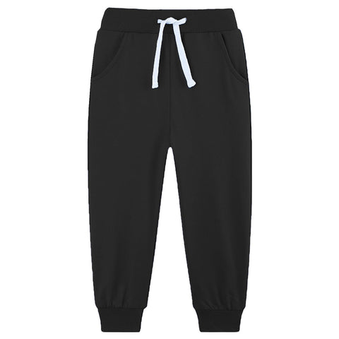 Avsead Kids Boy Sweatpants Pants,4 Pack Pull On Cotton Jogger Outfits Clothes Sweat Pant Navy/Light Gray/Black/Dark Gray Size 6-7 Years