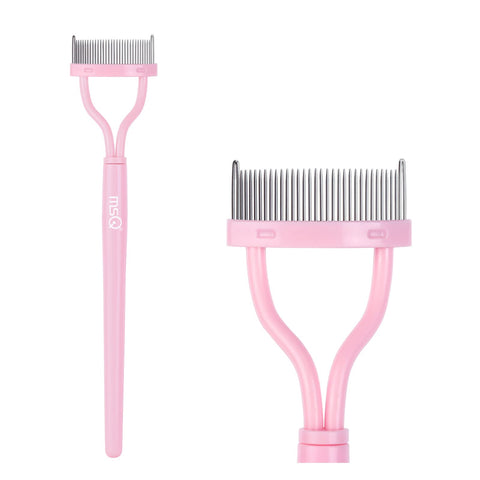 Eyelash Comb Separator MSQ Eyelash Mascara Brush and Comb Lash Separator With Comb Cover Arc Designed Cosmetic Brushes Tool Pink (1PCS) MSQ