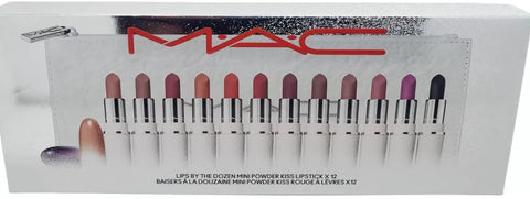 M.A.C Lips By Dozen Mini Podwer Kiss Lipstick x 12 - A Holiday Kit MAC