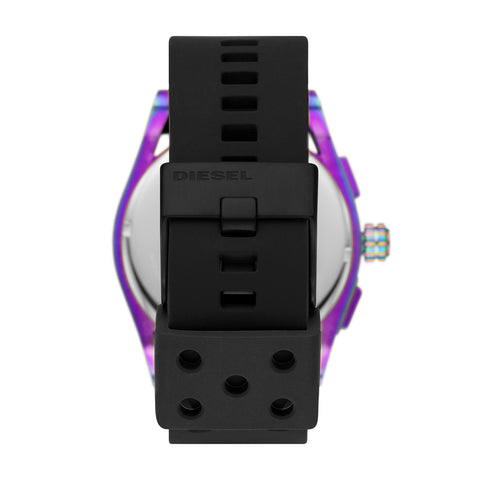 Diesel Timeframe Stainless Steel and Silicone Chronograph Men's Watch, Color: Rainbow, Black (Model: DZ4547) Diesel