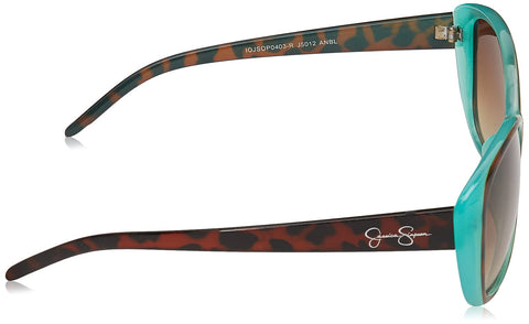 Jessica Simpson Womens J5012 Retro Cat Eye Sunglasses With Uv400 Protection. Glam Gifts For Her, 56 Mm, Animal & Blue, 56 Mm US Jessica Simpson