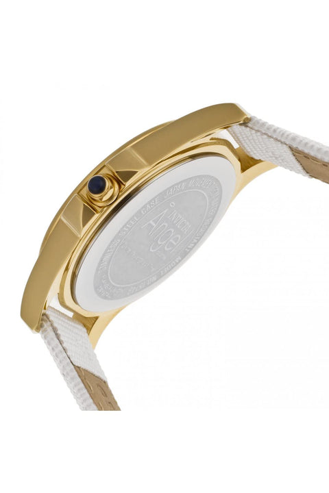 Invicta Women's 15149 "Angel" 18k Yellow Gold Ion-Plated Stainless Steel and White Leather Watch Invicta
