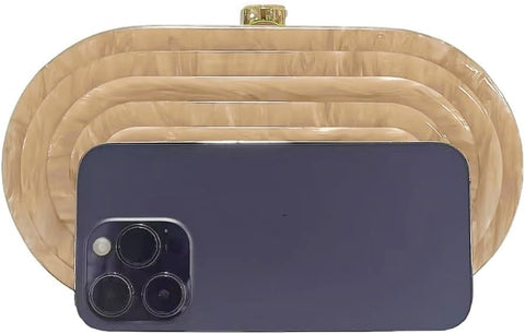 GSYPS Acrylic Clutch Purse Marbled Evening Handags Elegant Shoulder Bag for Wedding Cocktail Party Prom C-Champagne GSYPS