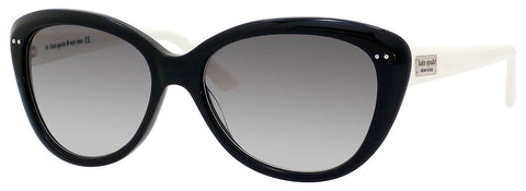 Kate Spade New York Women's Angeliq Cat-Eye Sunglasses, Black & Cream/Gray Gradient, 55 mm Kate Spade New York