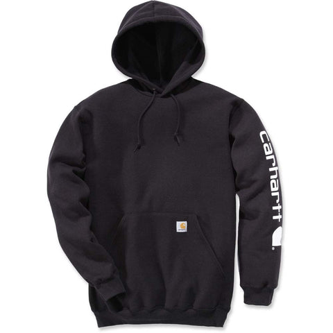 Carhartt Mens Loose Fit Midweight Logo Sleeve Graphic Fashion Sweatshirts, Black, Large US