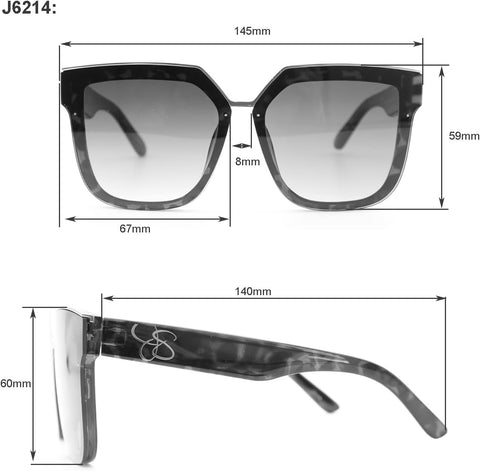 Jessica Simpson Women's J6214 Oversized Cat Eye Square Sunglasses with UV400 Protection - Glamorous Sunglasses for Women, 67mm Jessica Simpson