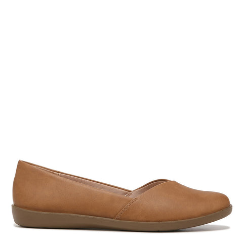 LifeStride Womens Notorious Ballet Flat, Tan, 10 Wide US
