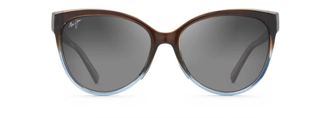 Maui Jim Women's 'Olu'Olu Polarized Cat Eye Sunglasses, Trans Dark Chocolate w/Blue/Neutral Grey, Medium Maui Jim