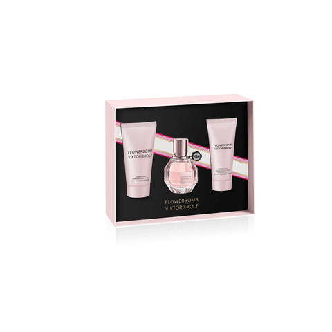 Viktor&Rolf - Flowerbomb Eau de Parfum - Women's Perfume Routine Gift Set - Floral & Woody - Travel Sized Perfume, 1 Fl Oz, Body Cream, 1.4 Fl Oz & Body Lotion, 1.7 Fl Oz Viktor&Rolf