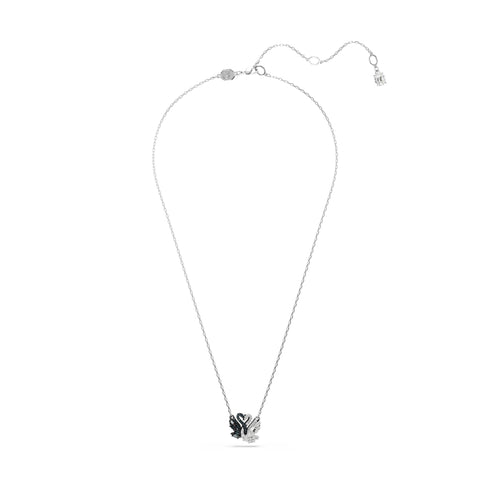 Swarovski Swan Pendant, Swan, Black, Rhodium Finish