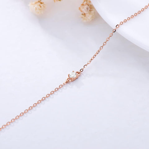 Rikelus 14K Solid Gold Bracelet for Women, Real Gold Thin Bracelet Cubic Zirconia Bracelet Birthday Anniversary Mothers Day Jewelry Gifts for Wife/Mom/Grandma/Girlfriend, 6.5+1+1 inch Rikelus