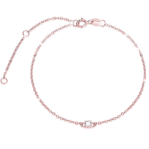 Rikelus 14K Solid Gold Bracelet for Women, Real Gold Thin Bracelet Cubic Zirconia Bracelet Birthday Anniversary Mothers Day Jewelry Gifts for Wife/Mom/Grandma/Girlfriend, 6.5+1+1 inch Rikelus
