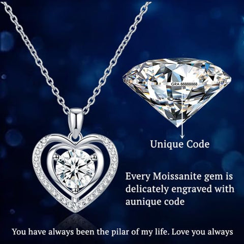 Diamond 'I LOVE YOU' Heart Pendant Necklace for Wife 1-3Ct Anniversary Romantic Birthday Gift for Wife ,Jewelry for Wife Her Women Girlfriend Wedding Anniversary Christmas Valentine's Day Mother's Day Engagements Gifts Hoaritik