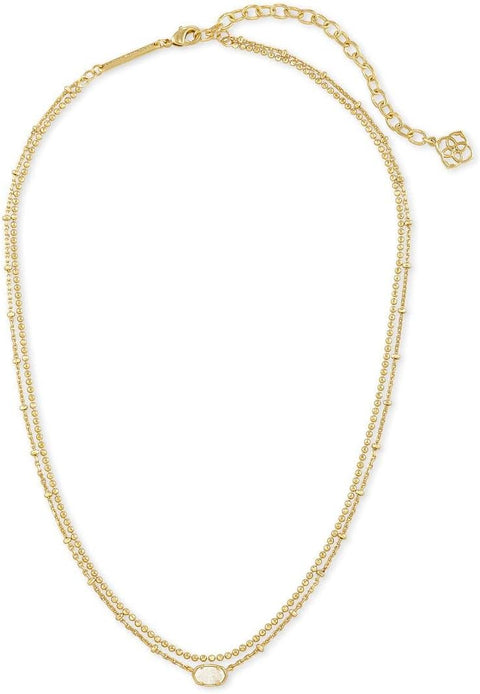 Kendra Scott Emilie Multi-Strand Necklace for Women, Fashion Jewelry, 14k Gold-Plated, Iridescent Drusy Kendra Scott