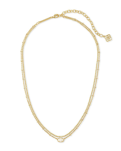 Kendra Scott Emilie Multi-Strand Necklace for Women, Fashion Jewelry, 14k Gold-Plated, Iridescent Drusy Kendra Scott