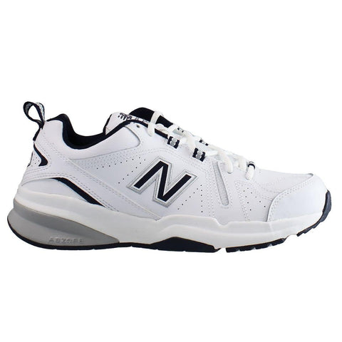 New Balance Men's 608 V5 Casual Comfort Cross Trainer, White/Navy, 10.5