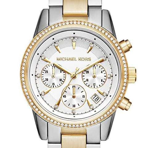 Michael Kors Ritz Chronograph Two-Tone Stainless Steel Women's Watch (Model: MK6474) Michael Kors