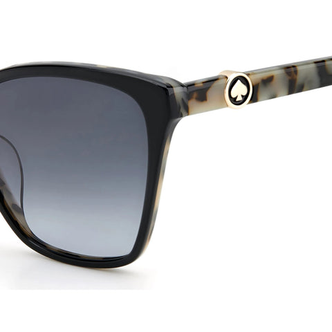 Kate Spade New York Women's Amiyah/G/S Cat Eye Sunglasses, Black/Gray Shaded, 56mm, 17mm Kate Spade New York