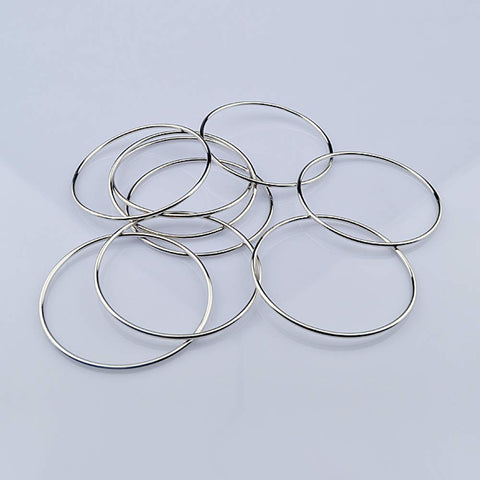 Dankadi Minimalist Women Bracelet 925 Sterling Silver 9 Ring Bangle Diameter 60-65 MM Original Design Bracelet DIY Jewelry Birthday Gift (60mm silver 9 loop) Dankadi