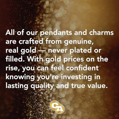 Gold Small Sliding Heart Charm - 10 Karat Solid Gold - Heart Jewelry - Optional Chain (No Chain - Charm Only)