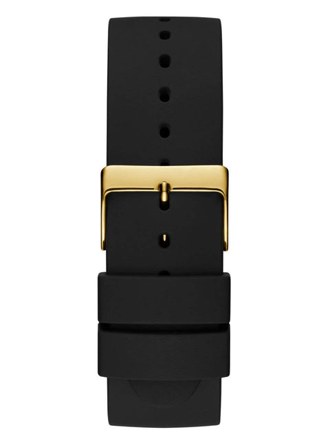 GUESS Men's Stainless Steel Japanese Quartz Watch with Silicone Strap, Black, 22 (Model: U1264G1) GUESS
