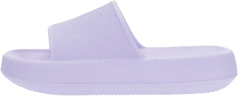 BRONAX Slides for Women Lavender Pillow Slippers Garden House Home Puffy Sandals Slipers for Female Laides Size 8 Comfy Cushioned Thick Sole 39-40 Light Purple BRONAX