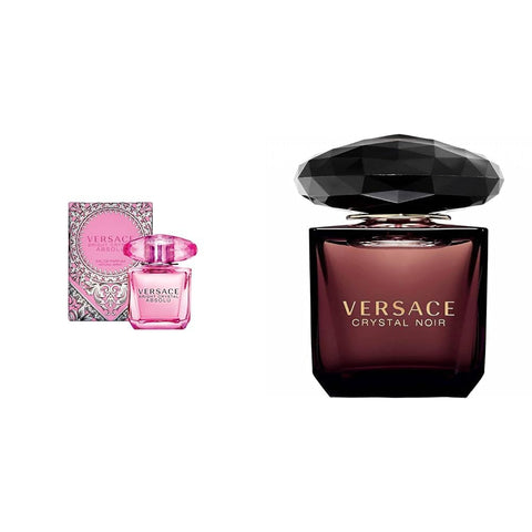 Versace Bright Crystal Absolu Eau de Perfume Spray, 3.0 Ounce & Crystal Noir for Women - 3 Fl Oz EDT Spray Versace