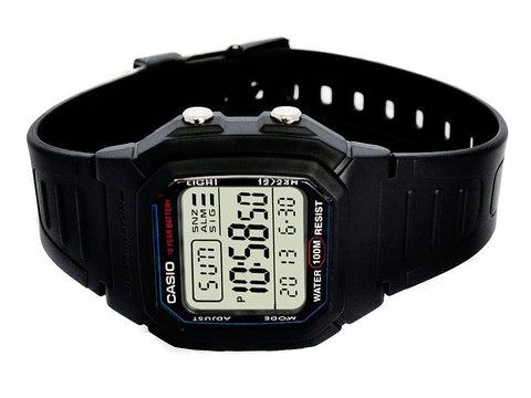 Casio W800H Series | Unisex Digital Watch | Black | 100 Meter Water Resistance | LED Backlight | 1/100 SEC Stopwatch | Dual Time | Multi-Function Alarm | Full Auto Calendar | 10 Year Battery