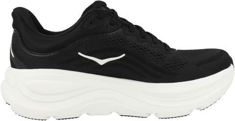 Hoka Women's Bondi 9 Sneaker, Black/White, 8.5