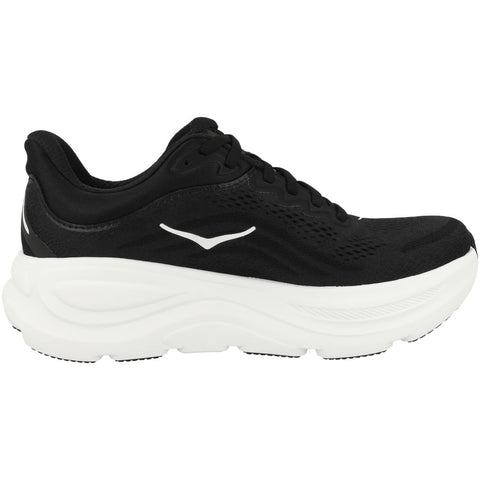 Hoka Women's Bondi 9 Sneaker, Black/White, 8.5