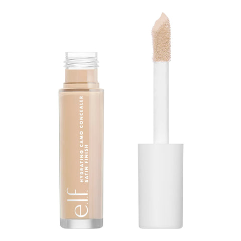 e.l.f. Hydrating Camo Concealer, Covers Blemishes & Under-Eye Circles, Full-Coverage & Delivers A Satin Finish, Vegan & Cruelty-Free, Light Sand e.l.f.