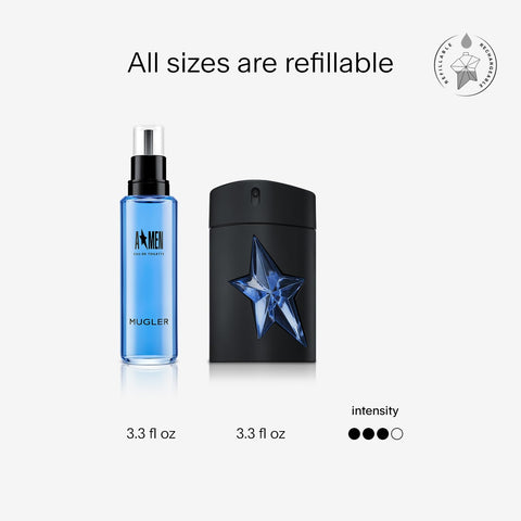 Mugler A*Men - Eau de Toilette - Mens Cologne - Woody & Ambery - With Patchouli & Coffee Extract - Long Lasting Fragrance - 3.3 Fl Oz Mugler