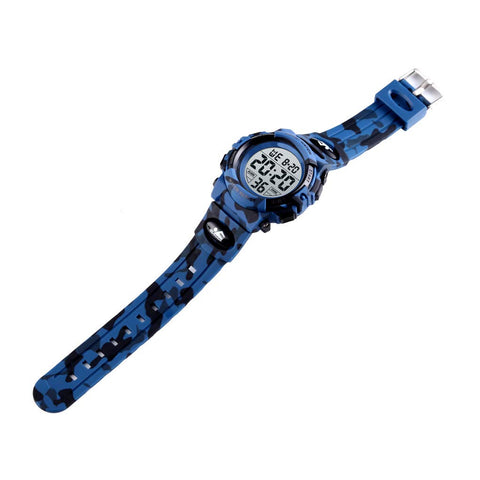 Kids Digital Watch Boys Outdoor Sports 50M Waterproof Girls Watches Alarm Clock 12/24 H Stopwatch Calendar for Ages 3-15 Boy Girl Wristwatch Kids Gift,Camo Dark Blue X