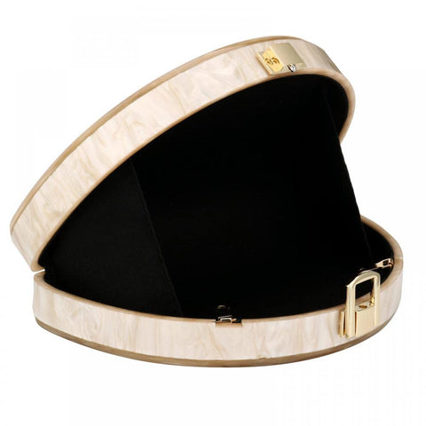 YYW Clutch Purses Women Semicircle Evening Bag Crossbody Bag for Women Elegant Handbags for Wedding Cocktail Party Prom Banquet (Peach) YYW