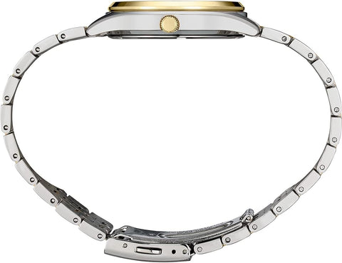 SEIKO SUR432 Watch for Men - Essentials - with Charcoal Sunray Dial, Day/Date Calendar, Two-Tone Stainless Steel Case/Bracelet, Gold Hands and Markers, and 100m Water-Resistant SEIKO