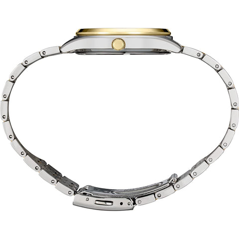 SEIKO SUR432 Watch for Men - Essentials - with Charcoal Sunray Dial, Day/Date Calendar, Two-Tone Stainless Steel Case/Bracelet, Gold Hands and Markers, and 100m Water-Resistant SEIKO