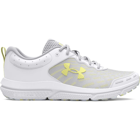 Under Armour Women's Charged Assert 10, (110) White/White/Sonic Yellow, 7, US Under Armour