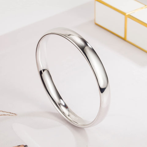 Dankadi Minimalism Women Men 925 Sterling Silver Bracelet Width 7-8MM Diameter 60-65 mm Solid Smooth On Bangle Cuff Fashion Fine Jewelry Gifts (Width 8MM 1 Piece, Diameter 60MM) Dankadi
