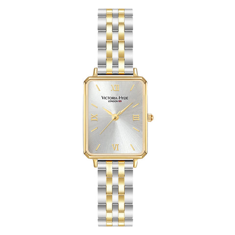 VICTORIA HYDE Gorgeous Women's Watch Green Mother of Pearl Dial Elegant Timepiece Rectangular Face Watches with Black Leather Band (Light Gold) VICTORIA HYDE