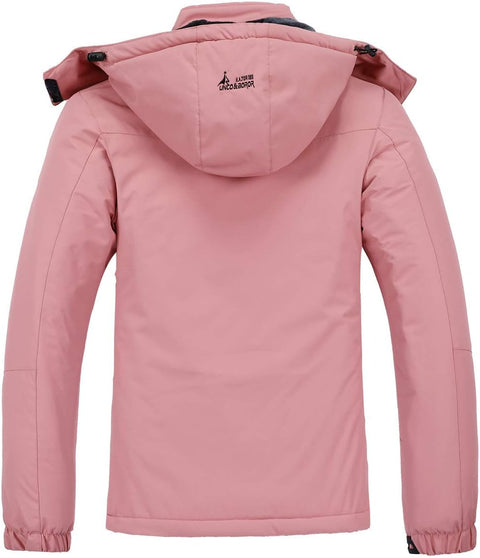 MOERDENG Women's Waterproof Ski Jacket Warm Winter Snow Coat Mountain Windbreaker Hooded Raincoat Jacket MOERDENG