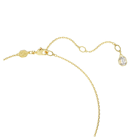 Swarovski Idyllia Pendant, Mixed cuts, Flower, Blue, Gold-Tone Finish