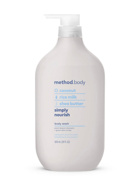 Method Body Wash, Simply Nourish, Paraben and Phthalate Free, Biodegradable Formula, 28 oz (Pack of 1) Method