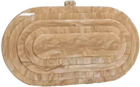 GSYPS Acrylic Clutch Purse Marbled Evening Handags Elegant Shoulder Bag for Wedding Cocktail Party Prom C-Champagne GSYPS